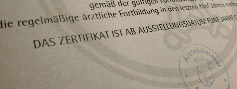 Fortbildungsnachweis der Ärztekammer